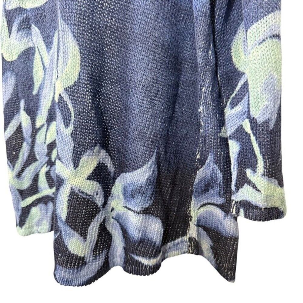 Chico's Blue Floral Print Lightweight Sweater Top - Picture 8 of 15